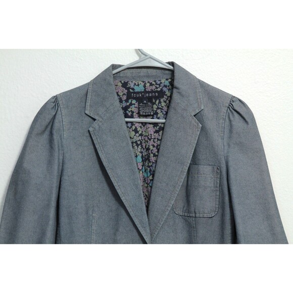 FCUK Jeans Blazer/Sportscoat/Jacket 100% Cotton Pockets Buttons Lined Size 8 - Picture 3 of 7